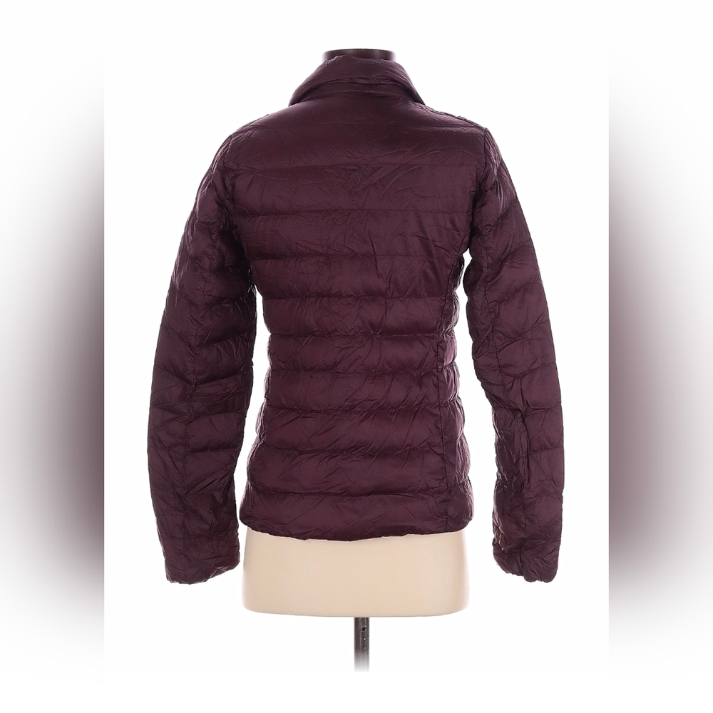 Uniqlo Packable Ultra Light Down Puffer Jacket Women S Burgundy Cherry Zip + Bag - Picture 2 of 8